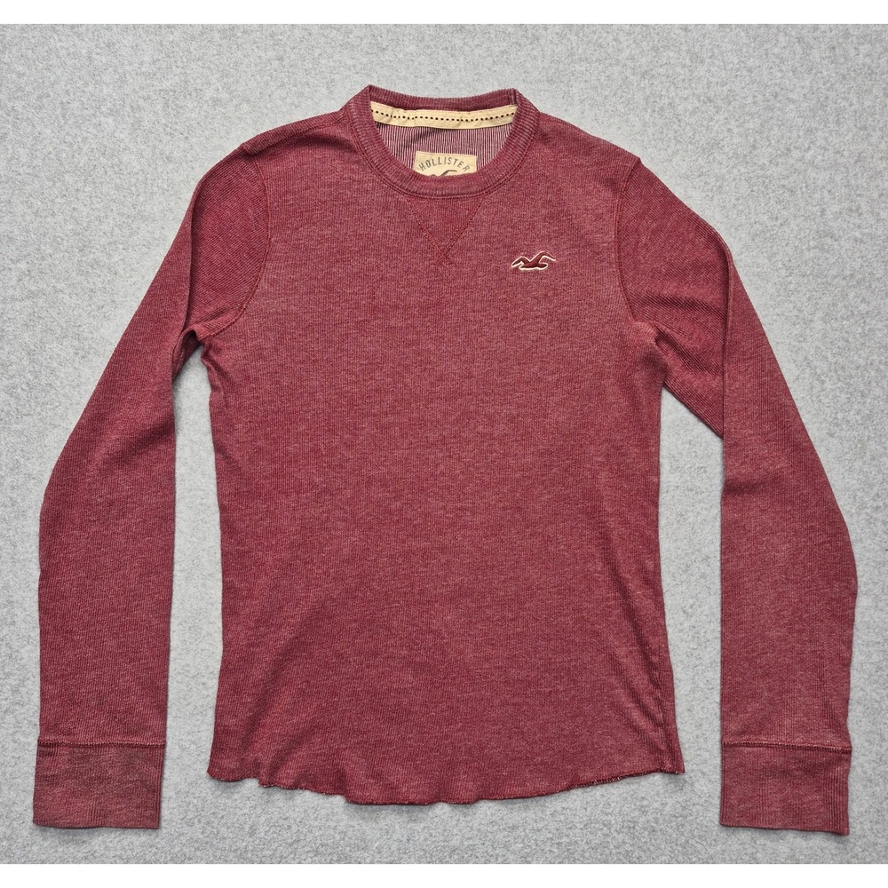 Vintage Hollister Sweater Mens S Burgundy Thermal Waffle Knit Muscle Shirt